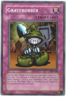 Yu-Gi-Oh Card - PSV-008 - GRAVEROBBER (super rare holo) *Played*