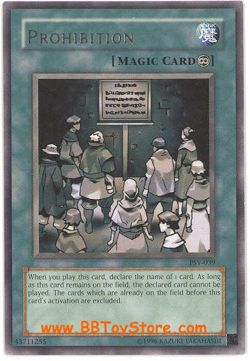 Yu-Gi-Oh Card - PSV-039 - PROHIBITION (rare)
