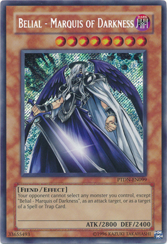 Yu-Gi-Oh Card - PTDN-EN099 - BELIAL - MARQUIS OF DARKNESS (secret rare holo)