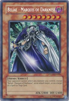 Yu-Gi-Oh Card - PTDN-EN099 - BELIAL - MARQUIS OF DARKNESS (secret rare holo)