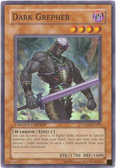 Yu-Gi-Oh Card - PTDN-ENSP1 - DARK GREPHER (super rare holo) *Played*