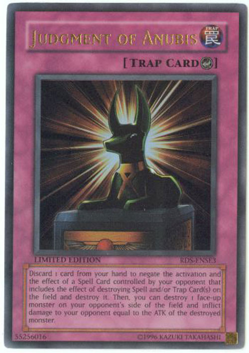 Yu-Gi-Oh Card - RDS-ENSE3 - JUDGEMENT OF ANUBIS (ultra rare holo)
