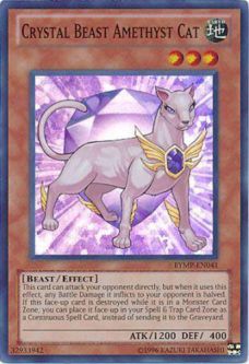 Yu-Gi-Oh Card - RYMP-EN041 - CRYSTAL BEAST AMETHYST CAT (super rare holo)