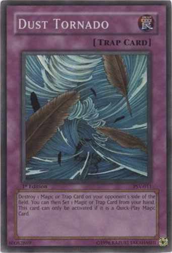Yu-Gi-Oh Card - PSV-011 - DUST TORNADO (super rare holo) *1st Edition* *Played*