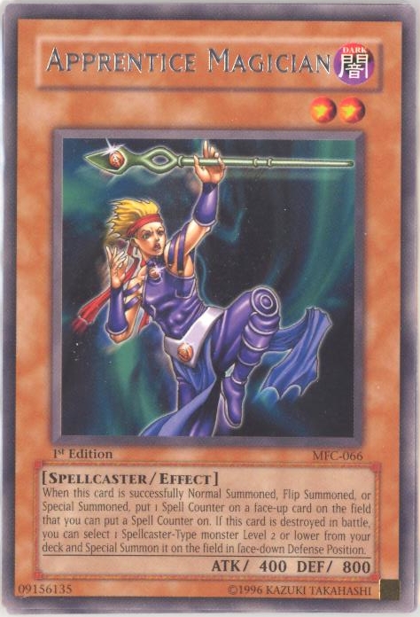 Yu-Gi-Oh Card - MFC-066 - APPRENTICE MAGICIAN (rare)
