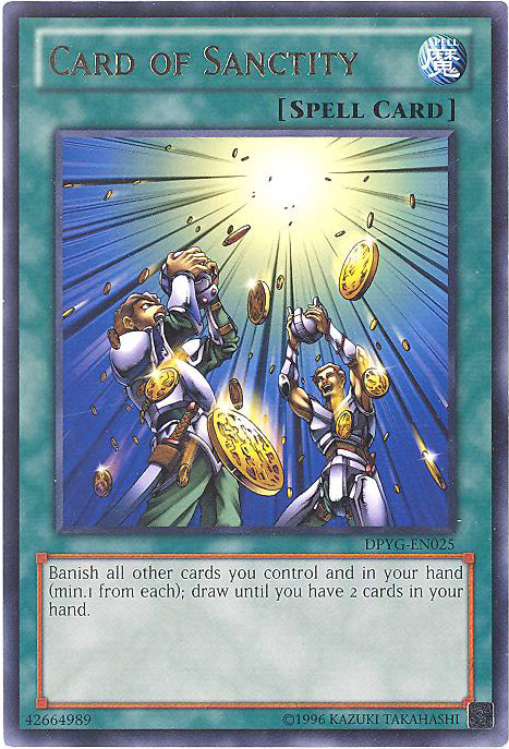 yugioh card sale : DPYG-EN025 1st Ed of Sanctity Rare Card You can discard 1 Spell Card 4000+ YUGIOH MIXED BULK CARD