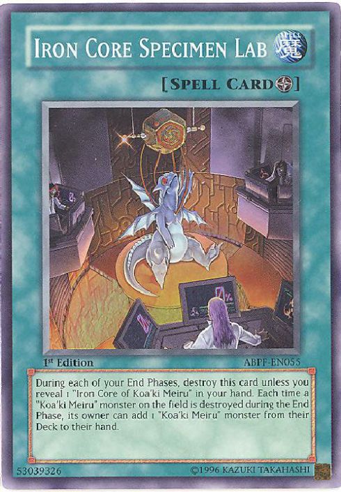 Yu-Gi-Oh Card - ABPF-EN055 - IRON CORE SPECIMEN LAB (super rare 