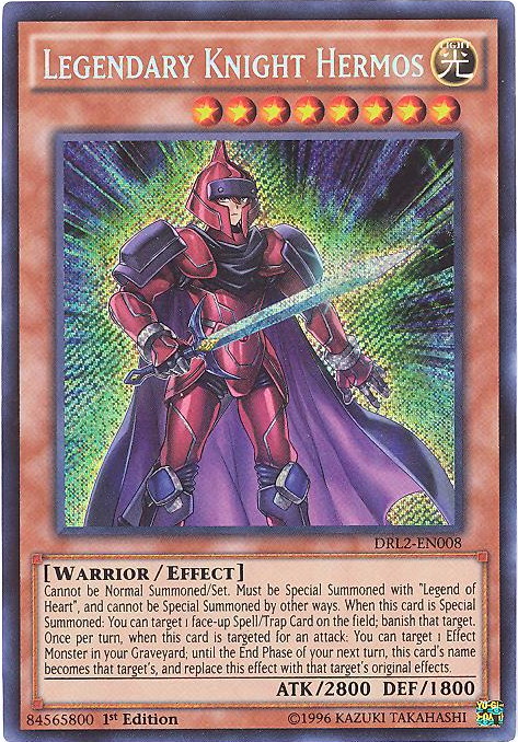 Yu-Gi-Oh Card - DRL2-EN008 - LEGENDARY KNIGHT HERMOS (secret rare holo):  BBToyStore.com - Toys, Plush, Trading Cards, Action Figures & Games online  retail store shop sale