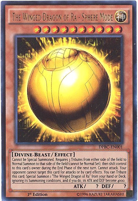 Yu-Gi-Oh Card - DPBC-EN001 - THE WINGED DRAGON OF RA - SPHERE MODE (ultra rare holo)