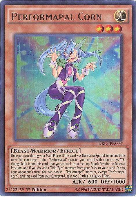 Yu-Gi-Oh Card - DRL3-EN003 - PERFORMAPAL CORN (ultra rare holo)