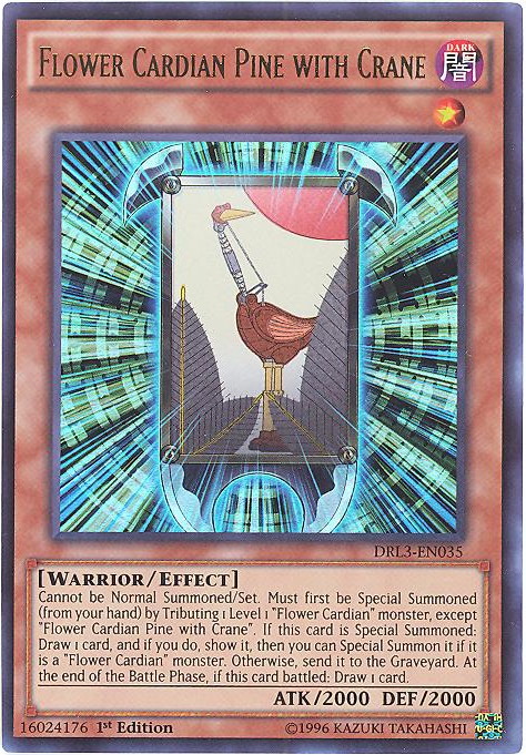 Yu-Gi-Oh Card - DRL3-EN035 - FLOWER CARDIAN PINE WITH CRANE (ultra rare holo): BBToyStore.com - Toys, Plush, Trading Cards, Action Figures & Games online retail store shop sale Yu-Gi-Oh Card - DRL3-EN035 - FLOWER CARDIAN PINE WITH CRANE (ultra rare holo): BBToyStore.com - Toys, Plush, Trading Cards, Action Figures & Games online retail store shop sale