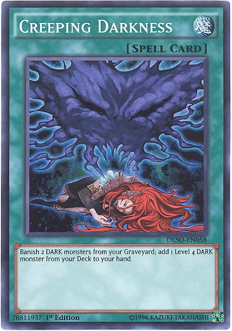 Yu-Gi-Oh Card - DESO-EN058 - CREEPING DARKNESS (super rare holo ...