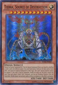 Yu-Gi-Oh Card - RATE-EN027 - TIERRA, SOURCE OF DESTRUCTION (super rare holo)