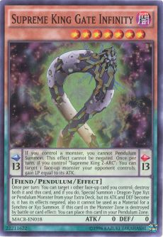 Yu-Gi-Oh Card - MACR-EN018 - SUPREME KING GATE INFINITY (super rare holo)