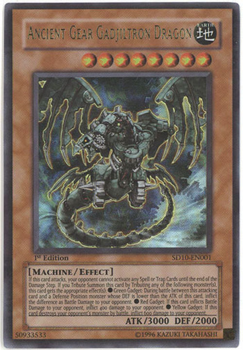 Yu-Gi-Oh Card - SD10-EN001 - ANCIENT GEAR GADJILTRON DRAGON (ultra rare holo)