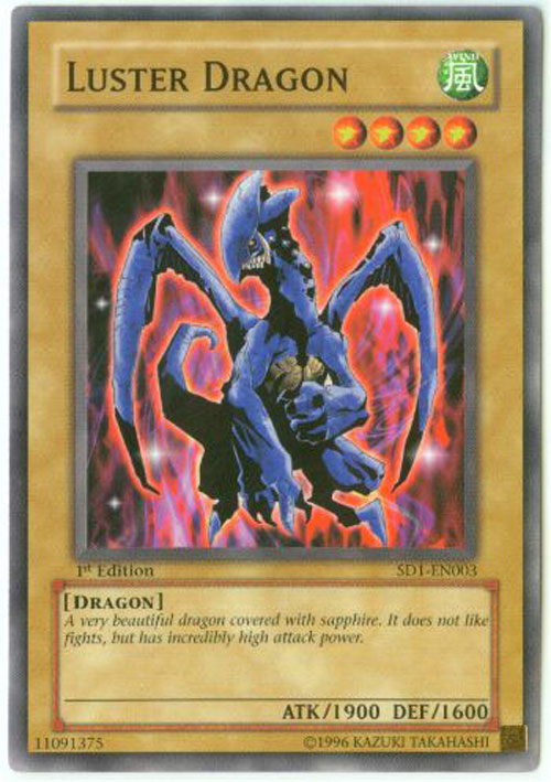 Yu-Gi-Oh Card - SD1-EN003 - LUSTER DRAGON (common)