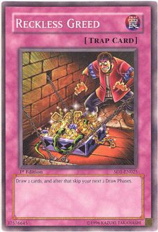 Yu-Gi-Oh Card - SD1-EN025 - RECKLESS GREED (common)