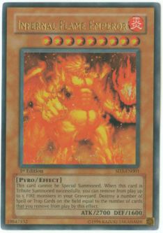 Yu-Gi-Oh Card - SD3-EN001 - INFERNAL FLAME EMPEROR (ultra rare holo)