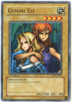 Yu-Gi-Oh Card - SD6-EN004 - GEMINI ELF (common)