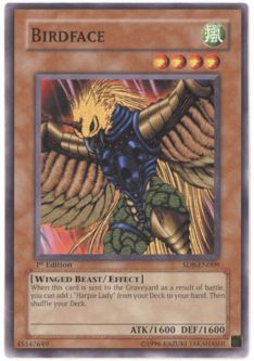 Yu-Gi-Oh Card - SD8-EN009 - BIRDFACE (common)