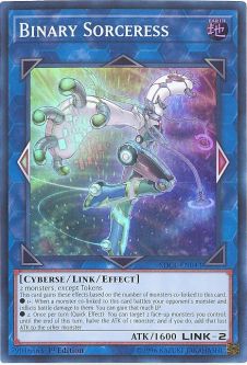 Yu-Gi-Oh Card - SDCL-EN043 - BINARY SORCERESS (super rare holo)