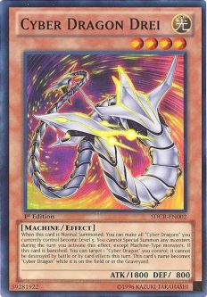 Yu-Gi-Oh Card - SDCR-EN002 - CYBER DRAGON DREI (super rare holo)