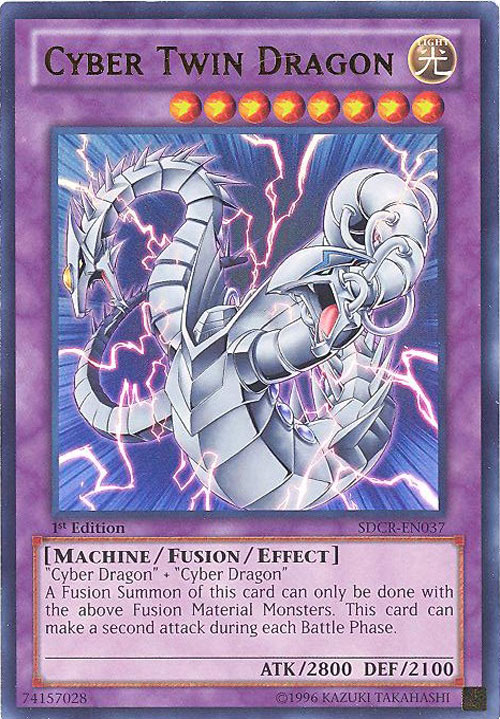 Yu-Gi-Oh Card - SDCR-EN037 - CYBER TWIN DRAGON (ultra rare holo)