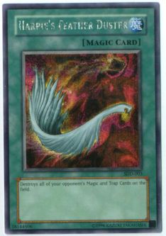 Yu-Gi-Oh Card - SDD-003 - HARPIE'S FEATHER DUSTER (secret rare holo)