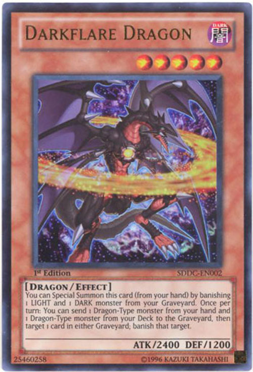 Yu-Gi-Oh Card - SDDC-EN002 - DARKFLARE DRAGON (ultra rare holo)