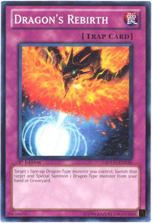 Yu-Gi-Oh Card - SDDC-EN036 - DRAGON'S REBIRTH (common)