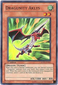 Yu-Gi-Oh Card - SDDL-EN003 - DRAGUNITY AKLYS (super rare holo)