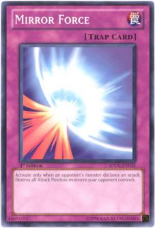 Yu-Gi-Oh Card - SDDL-EN035 - MIRROR FORCE (common)