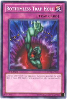 Yu-Gi-Oh Card - SDDL-EN037 - BOTTOMLESS TRAP HOLE (common)