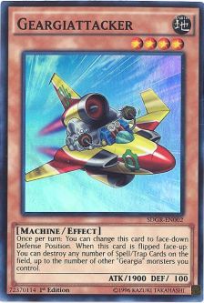 Yu-Gi-Oh Card - SDGR-EN002 - GEARGIATTACKER (super rare holo)