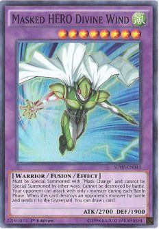 Yu-Gi-Oh Card - SDHS-EN043 - MASKED HERO DIVINE WIND (super rare holo)