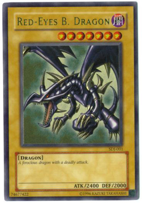Yu-Gi-Oh Card - SDJ-001- RED EYES B. DRAGON (ultra rare holo)