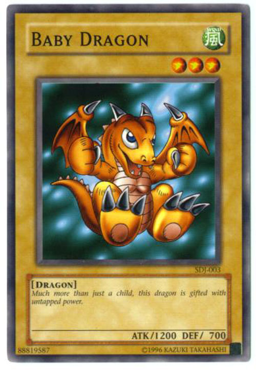 Yu-Gi-Oh Card - SDJ-003 - BABY DRAGON (common)