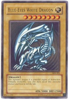 Yu-Gi-Oh Card - SDK-001- BLUE EYES WHITE DRAGON (ultra rare holo) *Played*