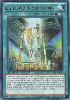Yu-Gi-Oh Card - SDLI-EN024 - LIGHTSWORN, SANCTUARY (ultra rare holo)