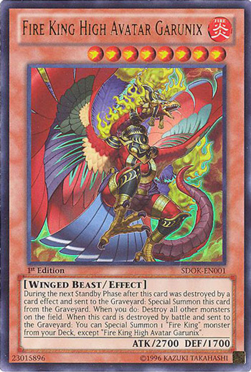 Yu-Gi-Oh Card - SDOK-EN001 - FIRE KING HIGH AVATAR GARUNIX (ultra rare holo)