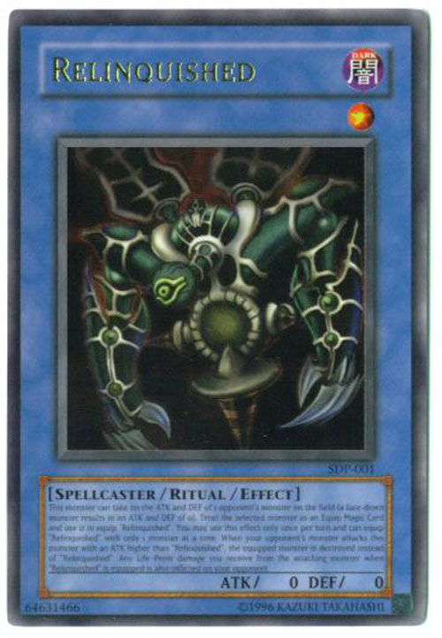 Yu-Gi-Oh Card - SDP-001- RELINQUISHED (ultra rare holo)