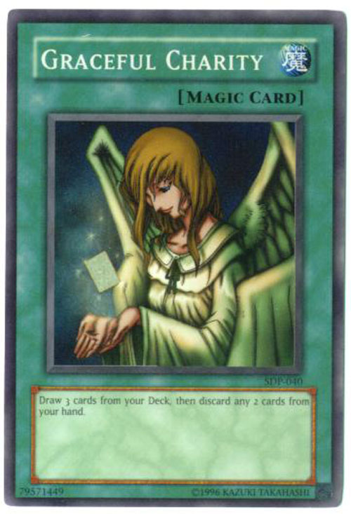 Yu-Gi-Oh Card - SDP-040- GRACEFUL CHARITY (super rare holo)