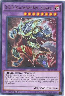 Yu-Gi-Oh Card - SDPD-EN041 - D/D/D DRAGONBANE KING BEOWULF (ultra rare holo)