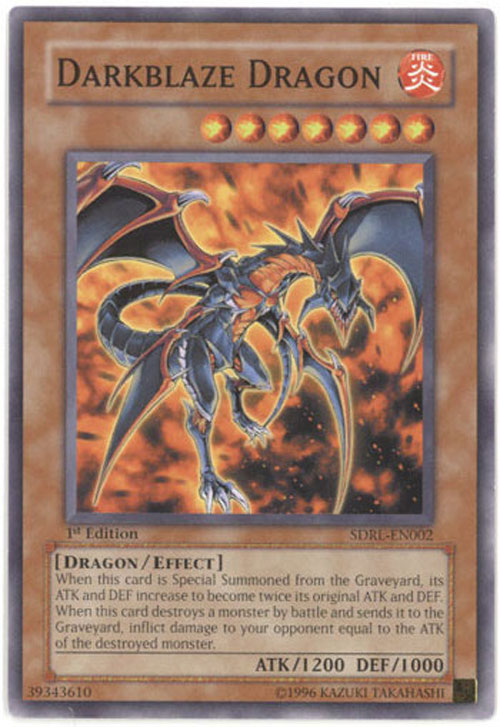 Yu-Gi-Oh Card - SDRL-EN002 - DARKBLAZE DRAGON (common)