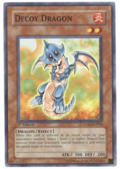 Yu-Gi-Oh Card - SDRL-EN004 - DECOY DRAGON (common)