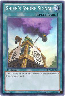 Yu-Gi-Oh Card - SDWA-EN030 - SHIEN'S SMOKE SIGNAL (super rare holo)