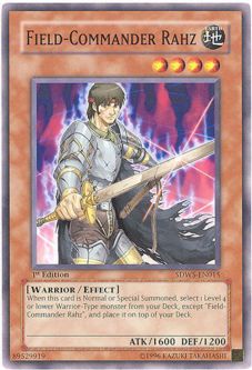 Yu-Gi-Oh Card - SDWS-EN015 - FIELD-COMMANDER RAHZ (common)