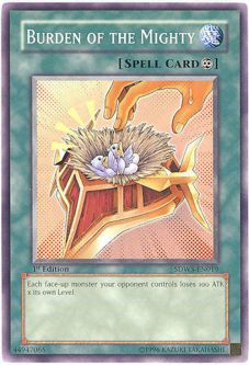 Yu-Gi-Oh Card - SDWS-EN019 - BURDEN OF THE MIGHTY (common)