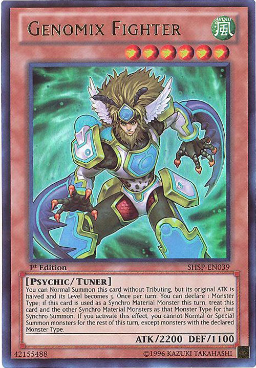 Yu-Gi-Oh Card - SHSP-EN039 - GENOMIX FIGHTER (ultra rare holo)