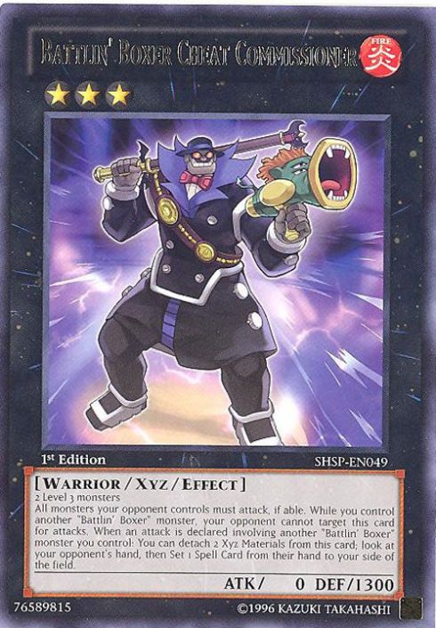 Yu-Gi-Oh Card - SHSP-EN049 - BATTLIN' BOXER CHEAT COMMISSIONER (rare)